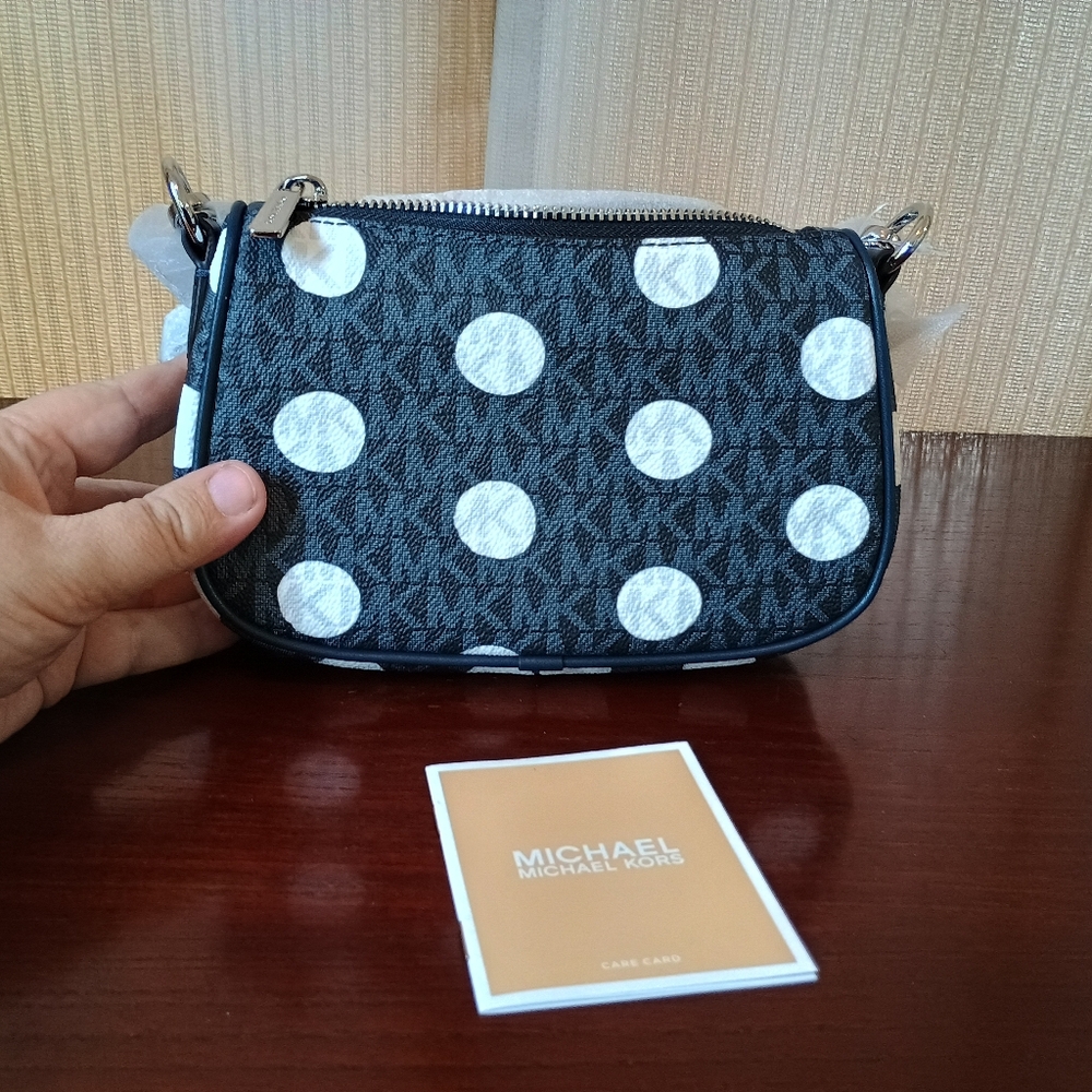 Michael Kors Carmela Small Polka Dot Pochette NWT - Picture 3 of 4